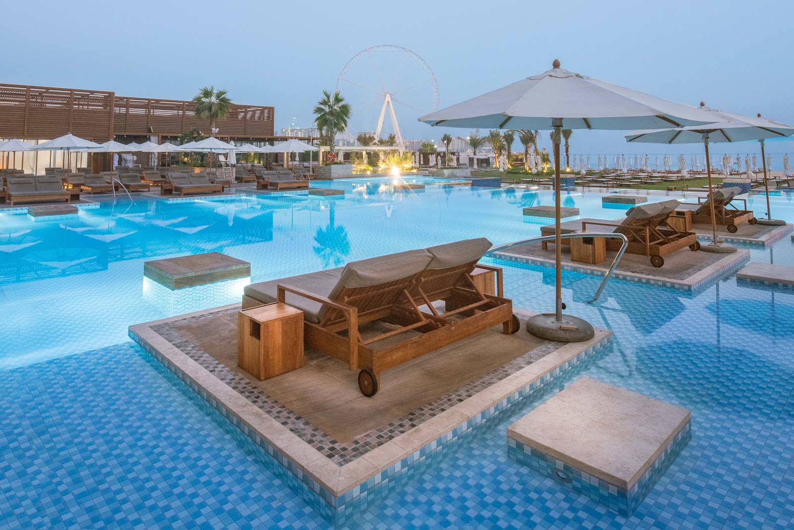 Azure Beach Dubai — luxury beach resort infinity pools at Rixos Premium JBR with Arabian Gulf views