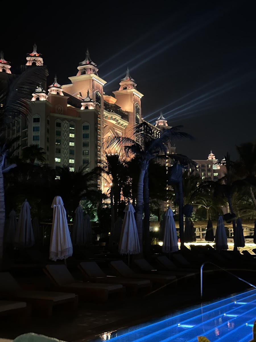 Dubai beach in spring with turquoise water and white sand
